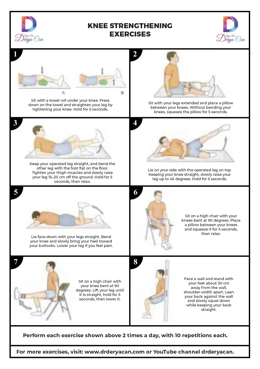 Knee Cap (Patella Dislocation) Exercises 1 Diz kaslarını güçlendiren egzersizler sakatlanmaları önler, hareketliliği destekler.