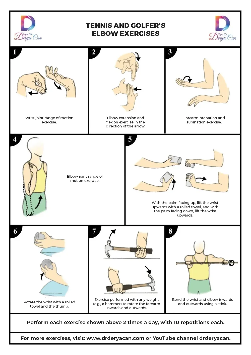 Exercises for Tennis and Golfer's Elbow 1 Tenisçi ve golfçü dirseği egzersizleri ağrıyı azaltır ve güçlendirir.