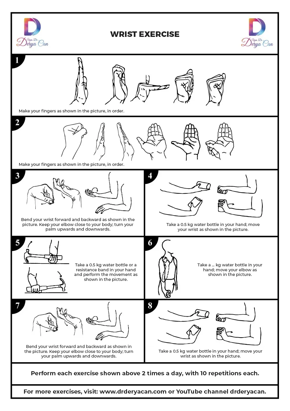 Wrist Exercises 1 Bilek egzersizleri kasları güçlendirir, esneklik sağlar ve ağrıyı azaltır.