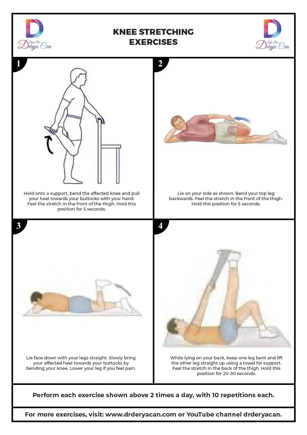 Knee Exercises 1 Diz esnetme egzersizleri eklem sağlığını korur ve ağrıları azaltır.