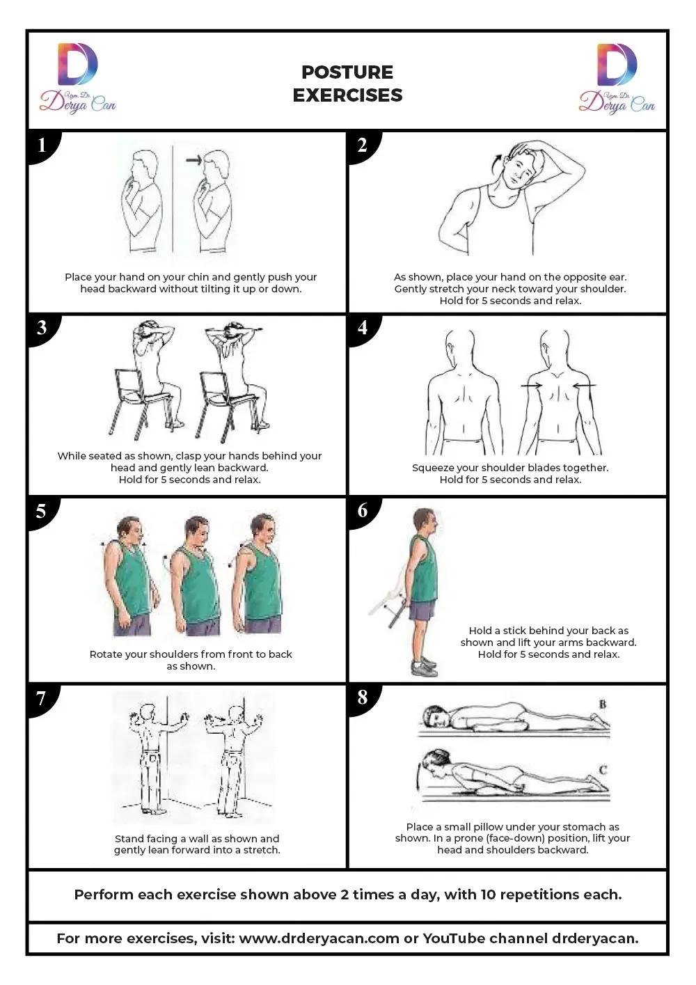 Posture Exercises 1 Postür egzersizleri ile dik duruş sağlayın, omurga sağlığınızı koruyun.