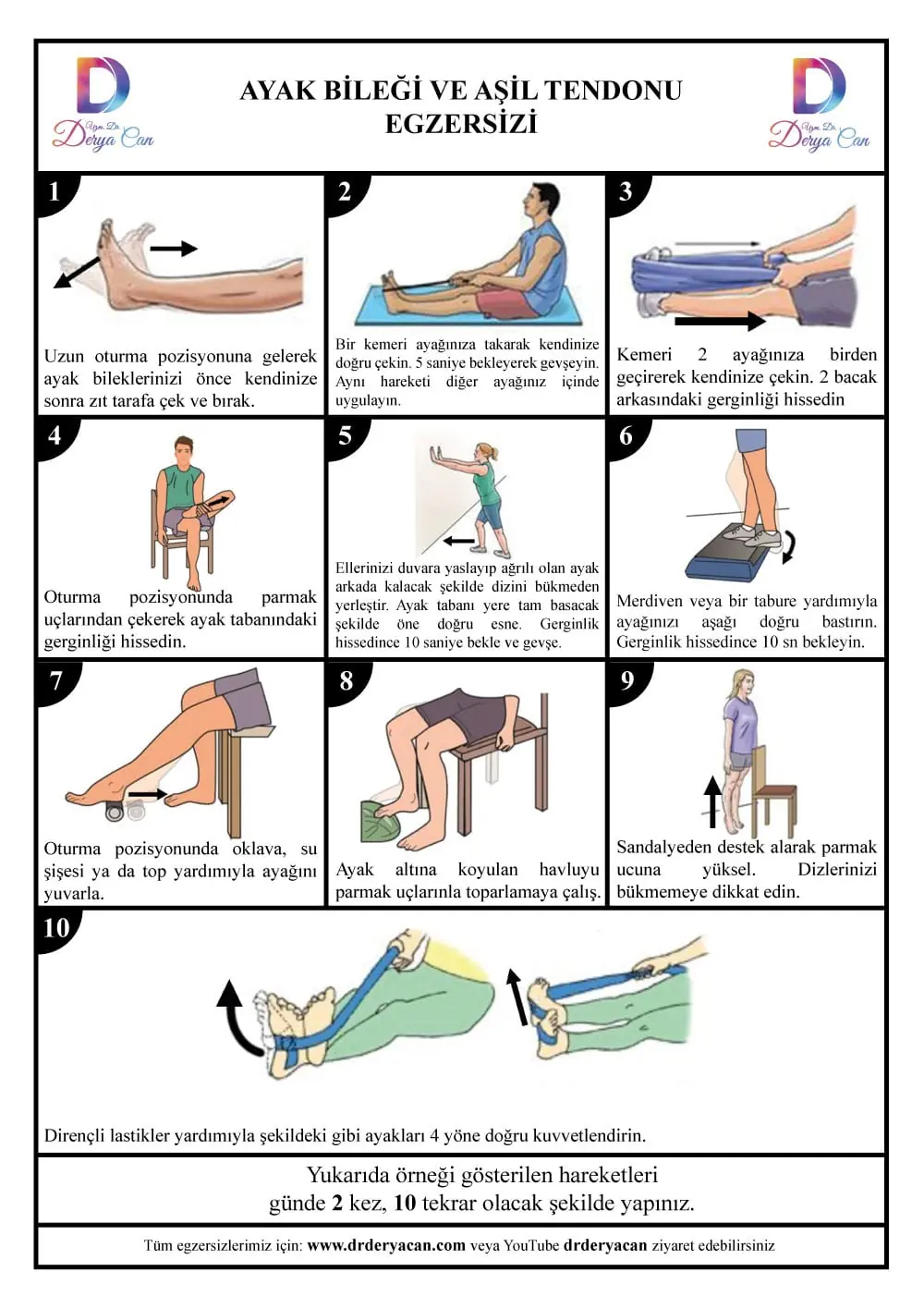 Ayak Bileği ve Aşil Tendonu Egzersizleri Uzm. Dr. Derya Can