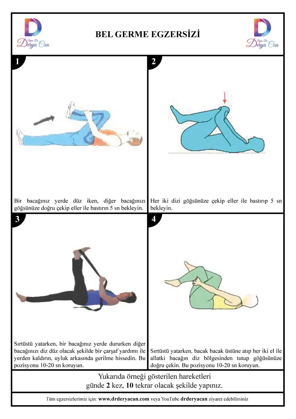 Bel Egzersizleri 1 Bel Germe Egzersizleri uzm dr derya can