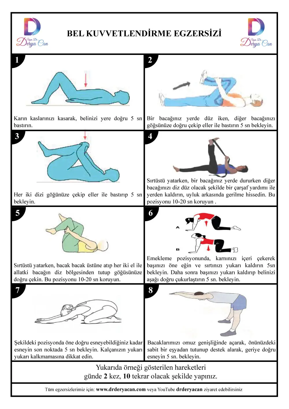 Bel Egzersizleri 2 Bel kuvvetlendirme egzersizleri uzm dr derya can