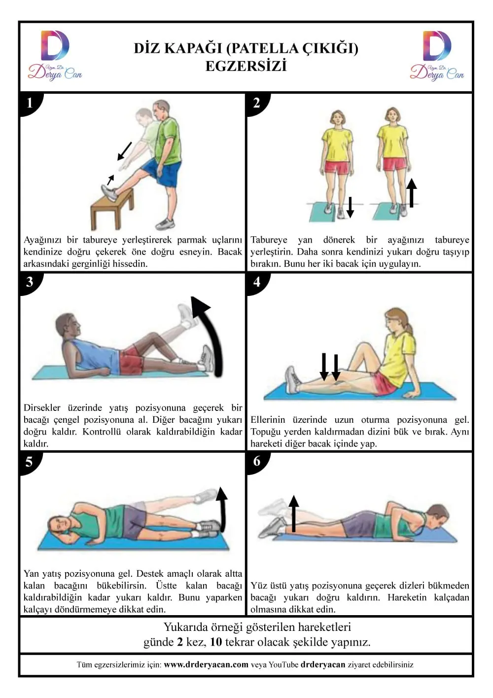 Diz Kapağı (Patella Çıkığı) Egzersizleri 1 Diz kapağı (patella çıkığı) Egzersizleri Uzm. Dr. Derya. Can